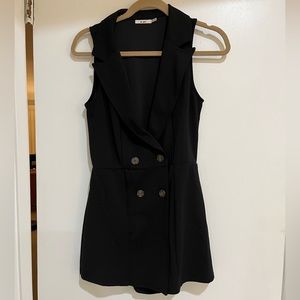 Black vest-style romper